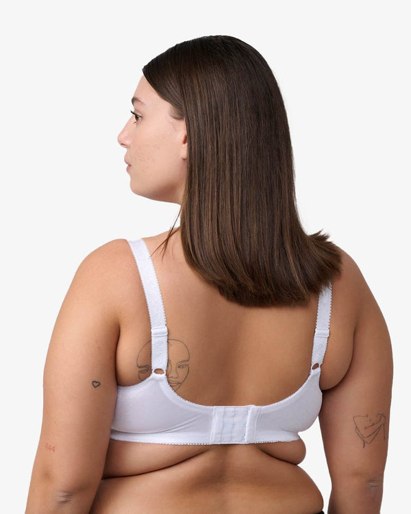 חזיית מינימייזר ללא ריפוד ועם ברזלים - לבן – תמונה 3