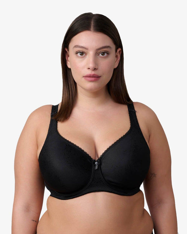 חזיית מינימייזר ללא ריפוד ועם ברזלים - שחור – תמונה 1