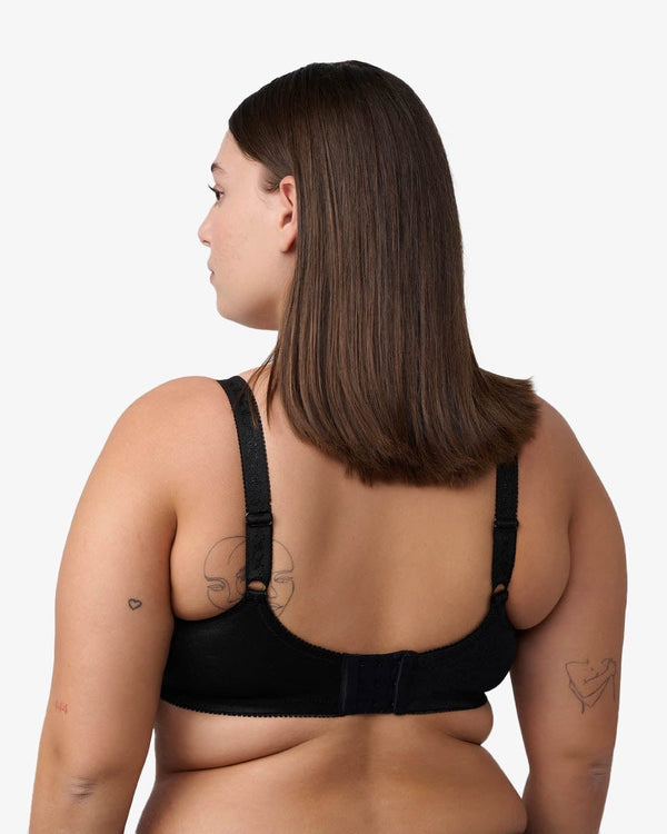 חזיית מינימייזר ללא ריפוד ועם ברזלים - שחור – תמונה 3