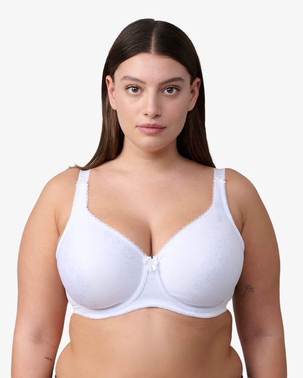 חזיית מינימייזר ללא ריפוד ועם ברזלים - לבן – תמונה 1