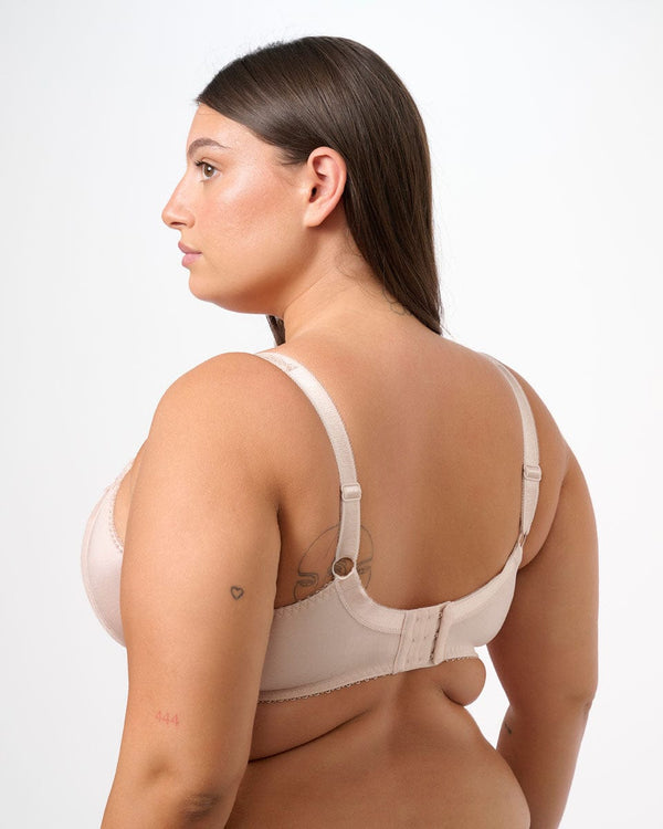 חזייה  ללא ריפוד עם ברזלים מבד  מנומר עדין - PALE NUDE – תמונה 3