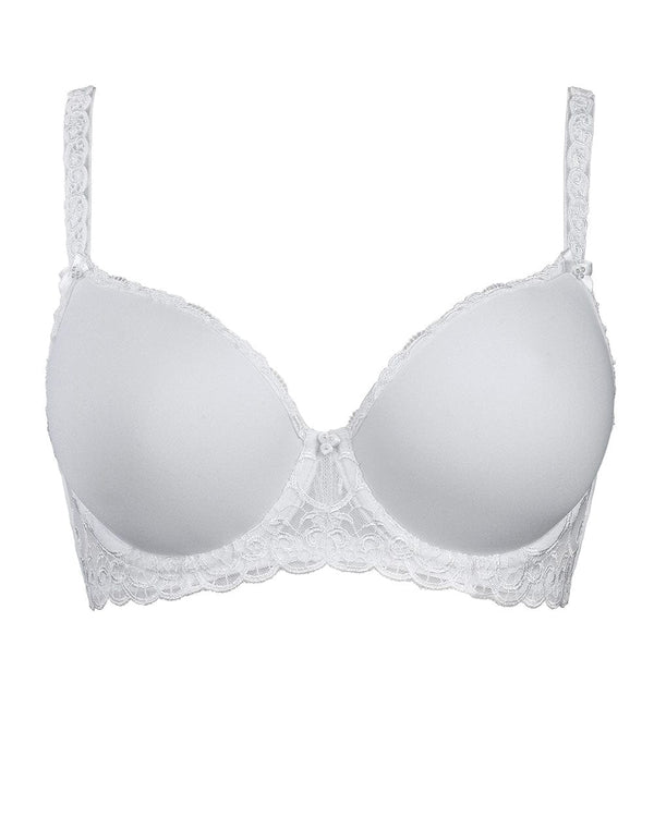 חזיית ספייסר עם ברזלים בשילוב רקמה - לבן – תמונה 4