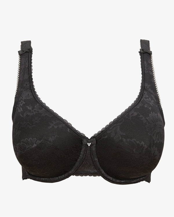 חזיית מינימייזר ללא ריפוד מבד זקארד  עם ברזלים - BLACK – תמונה 4