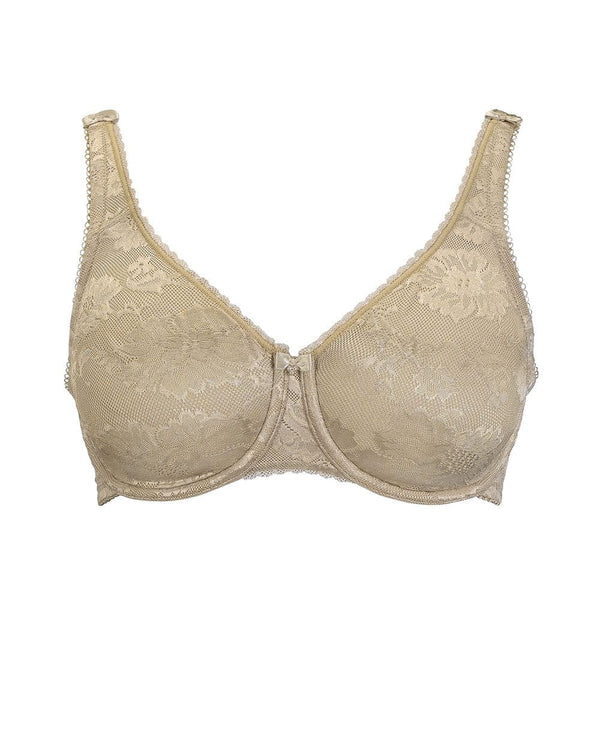 חזיית מינימייזר ללא ריפוד מבד זקארד  עם ברזלים - NUDE – תמונה 4