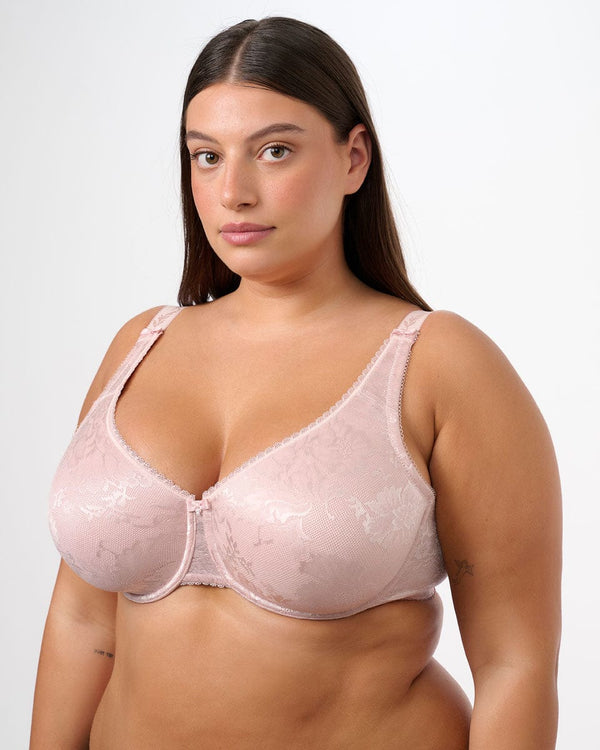 חזיית מינימייזר ללא ריפוד מבד זקארד  עם ברזלים - PINK – תמונה 2