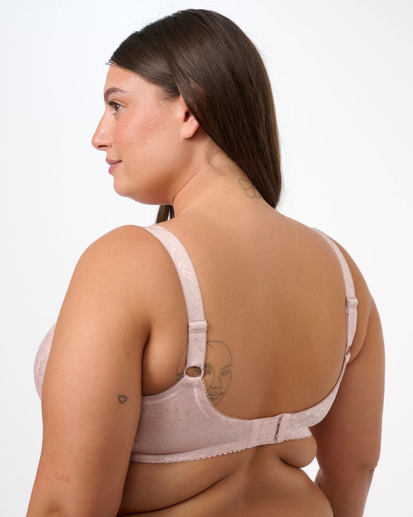 חזיית מינימייזר ללא ריפוד מבד זקארד  עם ברזלים - PINK – תמונה 3