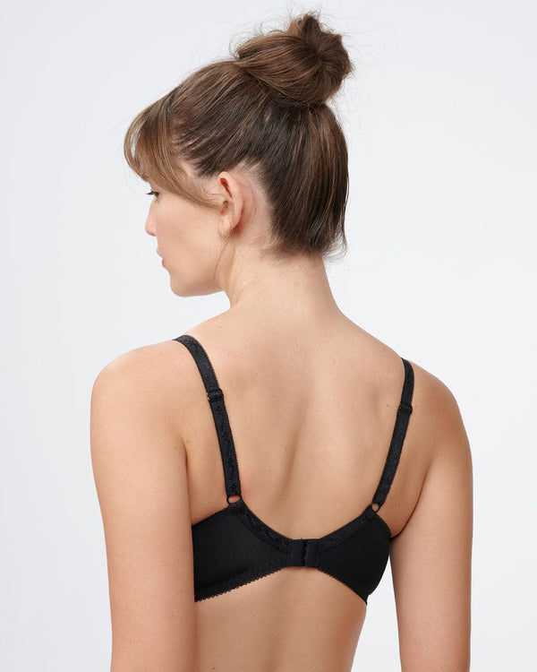 חזיית דאבל פוש אפ רקומה עם ברזלים - שחור – תמונה 3