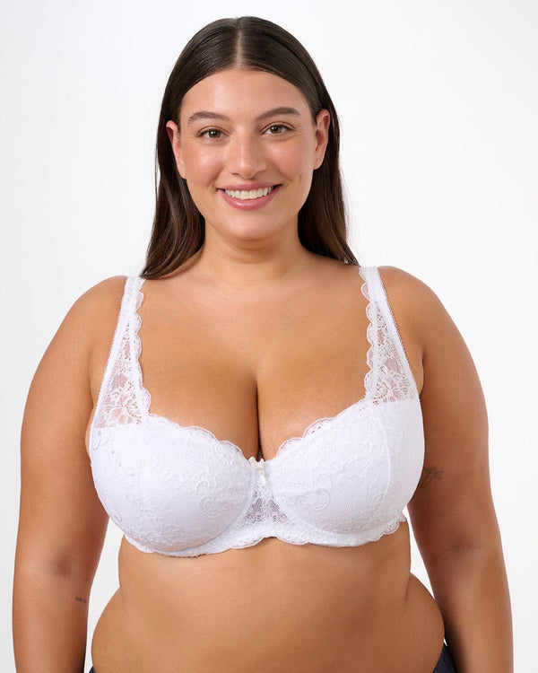 חזייה מרופדת  עם ברזלים מתחרה דומיננטית - WHITE – תמונה 2