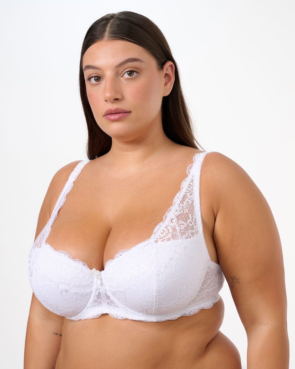 חזייה מרופדת  עם ברזלים מתחרה דומיננטית - WHITE – תמונה 1