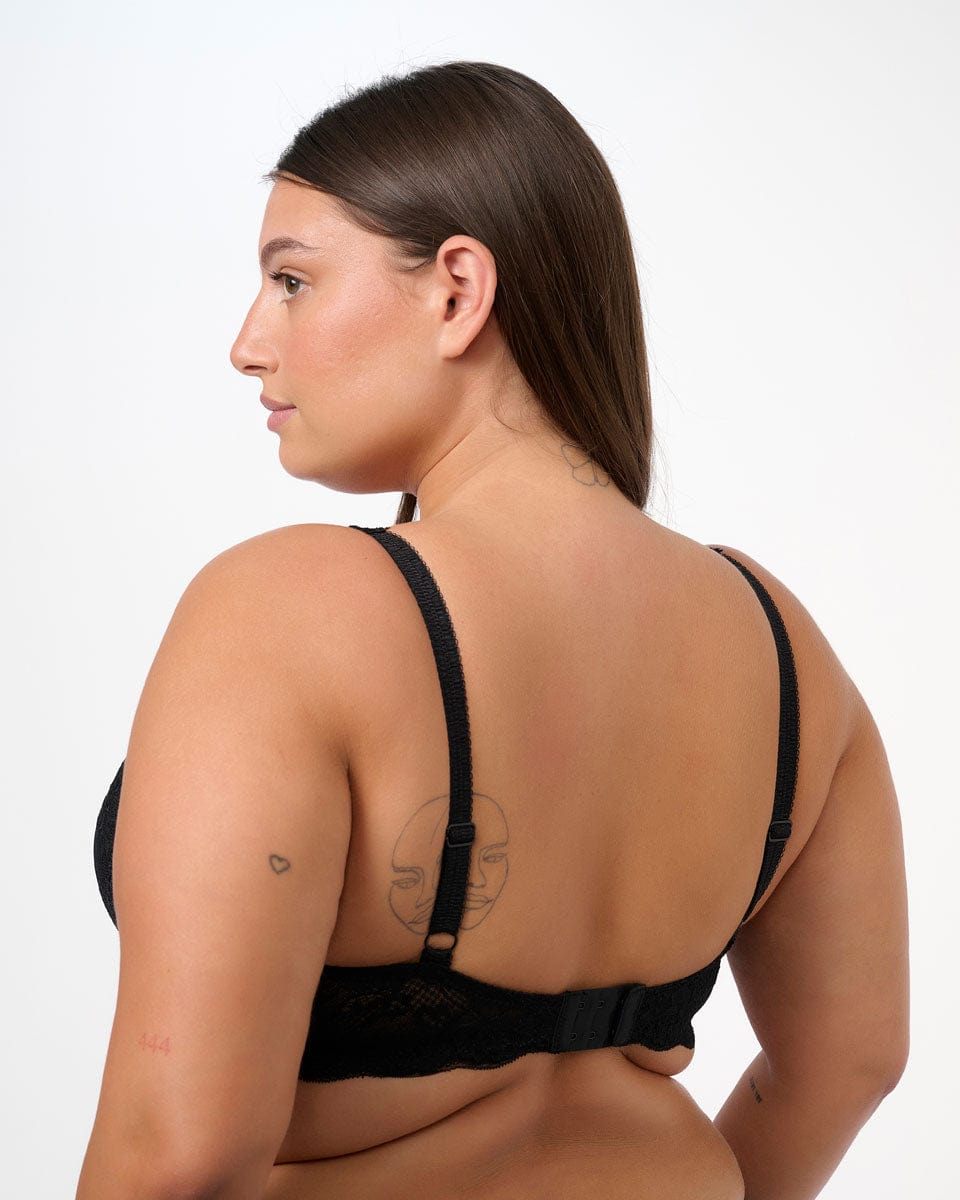 חזייה מרופדת  עם ברזלים מתחרה דומיננטית - BLACK – תמונה 3