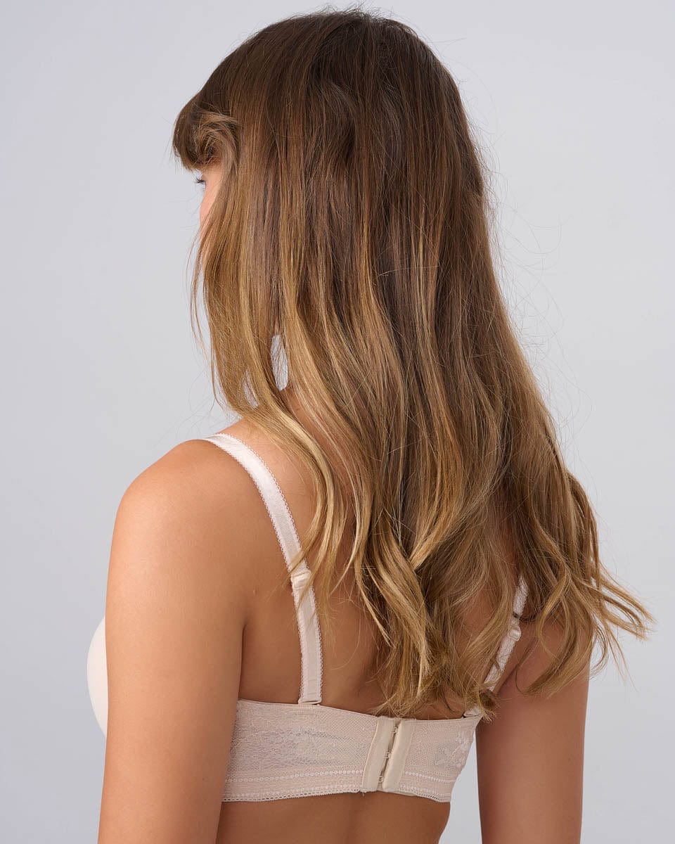 חזיית סטרפלס עם ברזלים בשילוב תחרה - NATURAL – תמונה 5