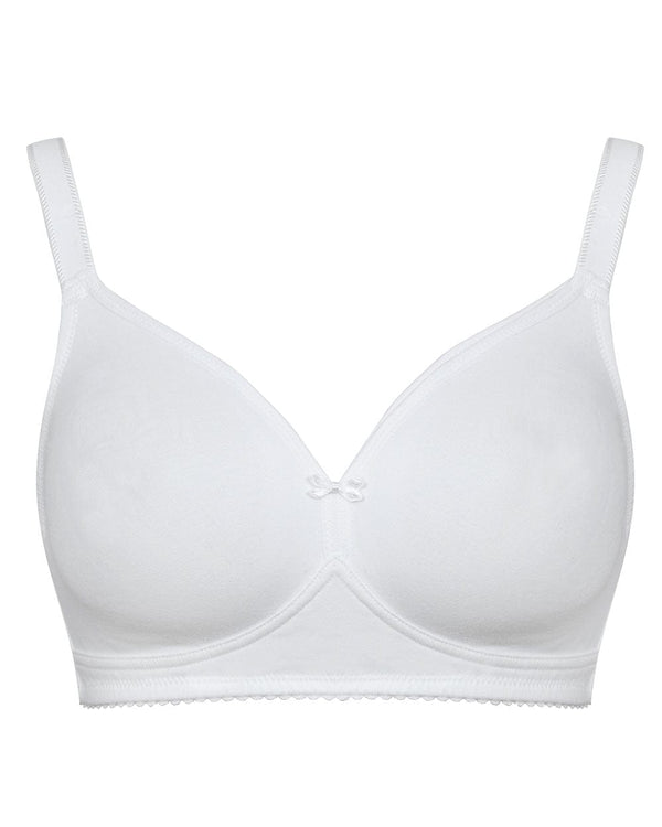 חזיית כותנה ללא ריפוד וללא ברזלים - WHITE – תמונה 4