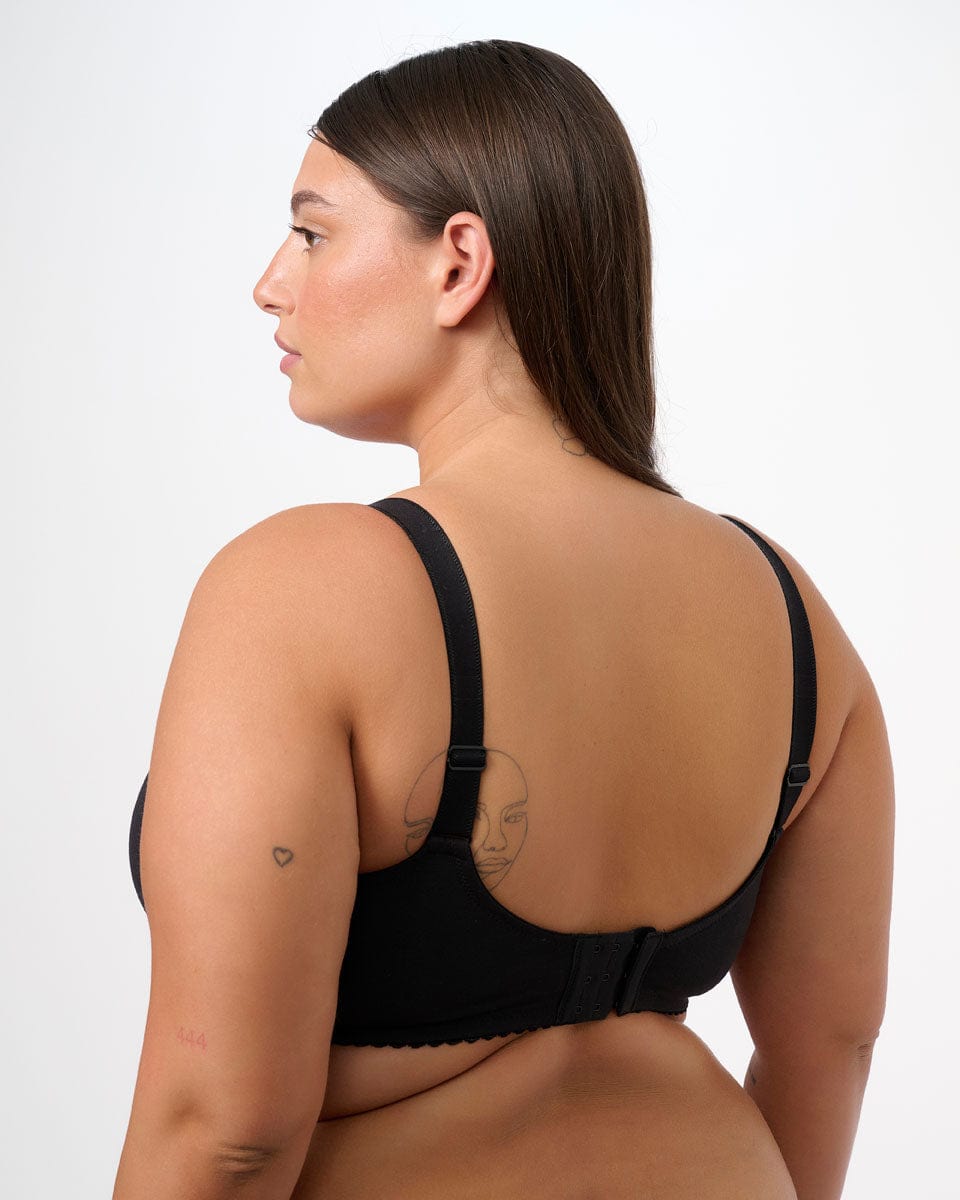 חזיית כותנה ללא ריפוד וללא ברזלים - BLACK – תמונה 3