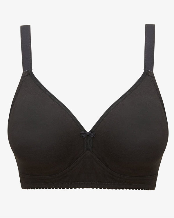 חזיית כותנה ללא ריפוד וללא ברזלים - BLACK – תמונה 4