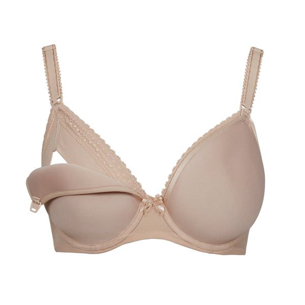 חזיית הנקה מריפוד ספייסר קל  עם ברזלים - NUDE – תמונה 4