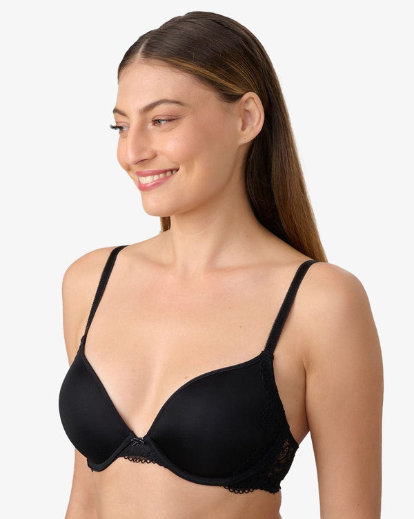 חזיית פוש אפ MEMORY מרופדת ורכה עם ברזלים - BLACK – תמונה 2