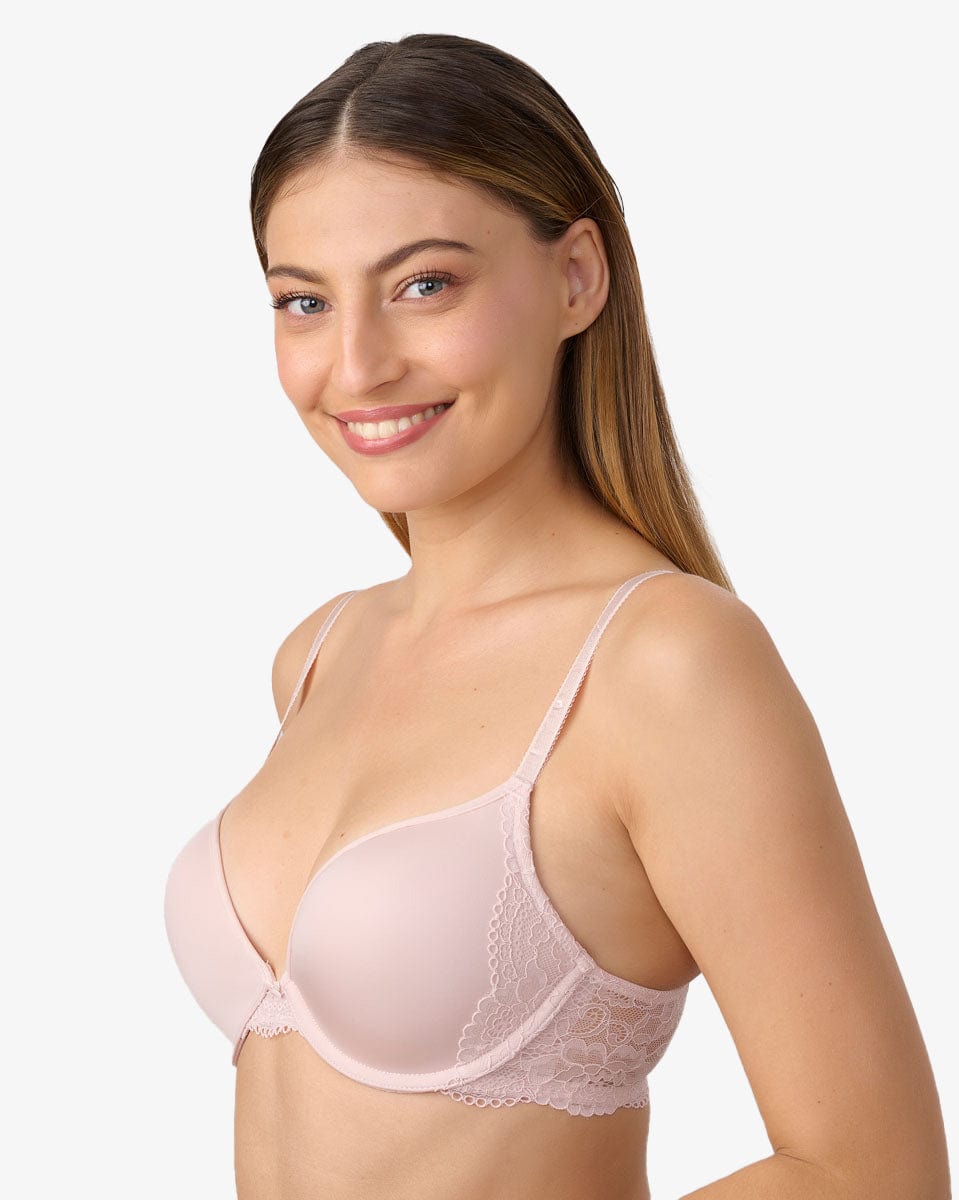 חזיית פוש אפ MEMORY מרופדת ורכה עם ברזלים - PINK – תמונה 2