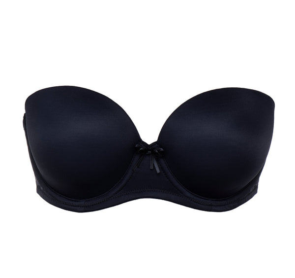 חזיית סטרפלס מרופדת עם ברזלים וגב סיליקון שקוף