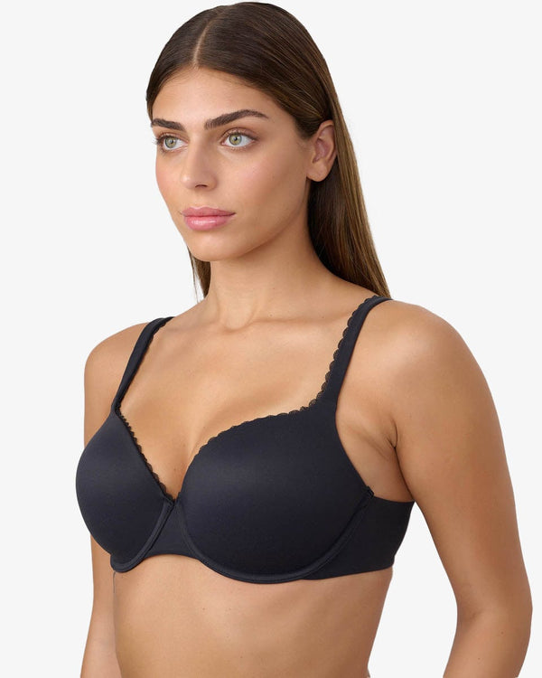 חזייה מרופדת בייסיק עם ברזלים מבדים רכים - BLACK – תמונה 2