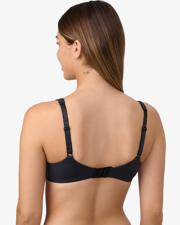 חזייה מרופדת בייסיק עם ברזלים מבדים רכים - BLACK – תמונה 3