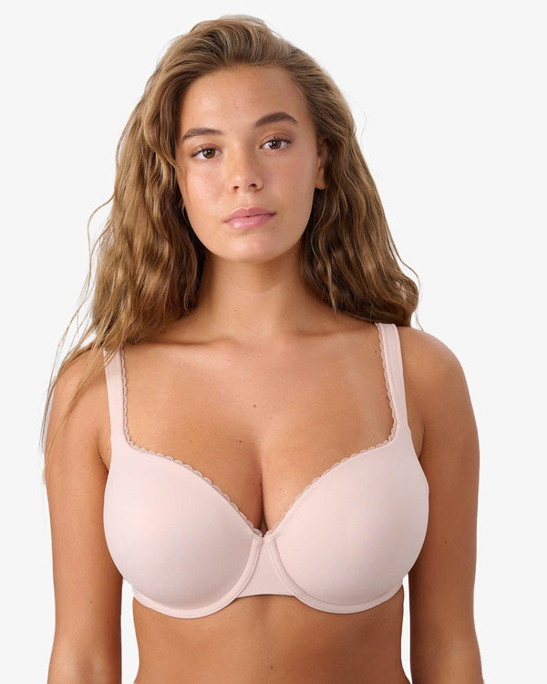 חזייה מרופדת בייסיק עם ברזלים מבדים רכים - NUDE – תמונה 1