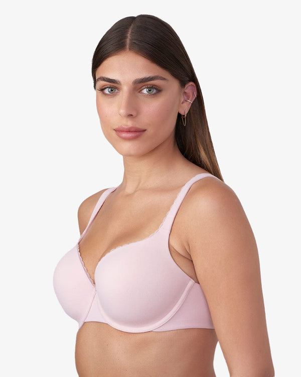 חזייה מרופדת בייסיק עם ברזלים מבדים רכים - PINK – תמונה 2