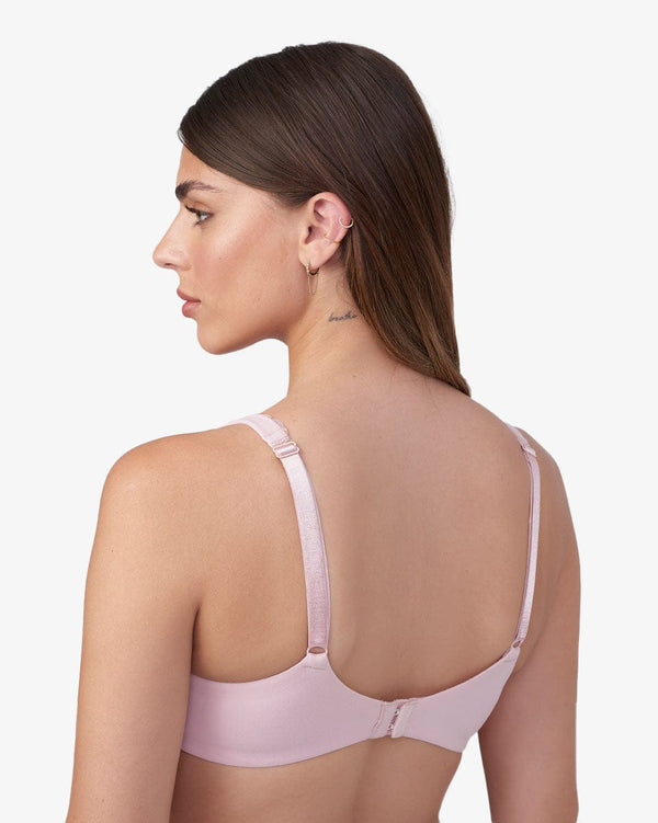 חזייה מרופדת בייסיק עם ברזלים מבדים רכים - PINK – תמונה 3