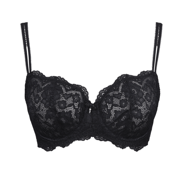 חזיית LUCIA  ללא ריפוד בגזרת בלקונט פתוחה מתחרת פרחים עשירה