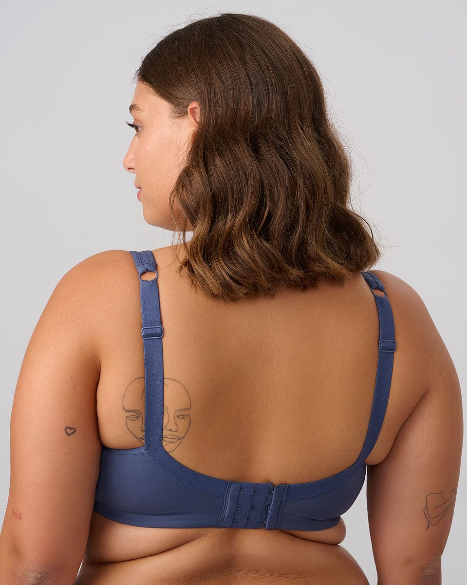 חזיית ספייסר עם ברזלים בשילוב בד רשת שקוף - DENIM – תמונה 3