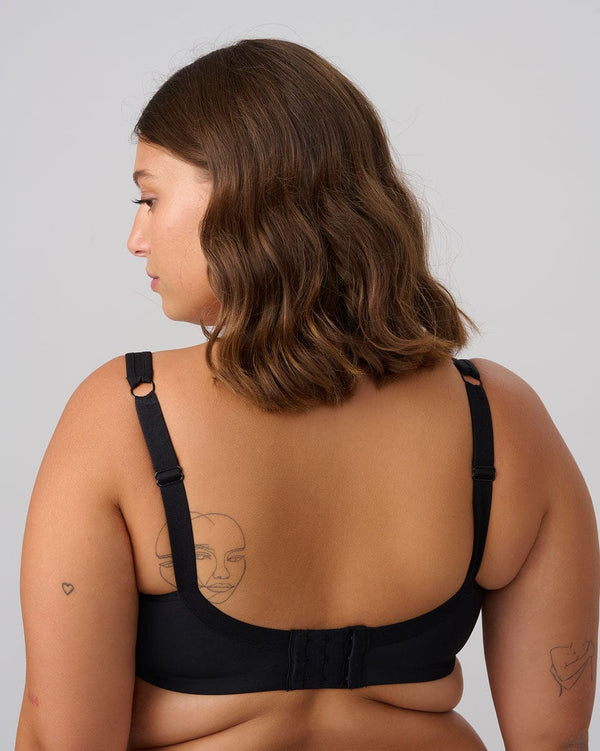 חזיית ספייסר עם ברזלים בשילוב בד רשת שקוף - BLACK – תמונה 3