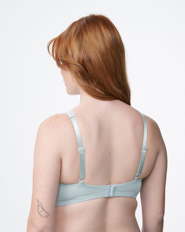 חזייה מרופדת ללא ברזלים בשילוב תחרה - MINERAL GREEN – תמונה 3