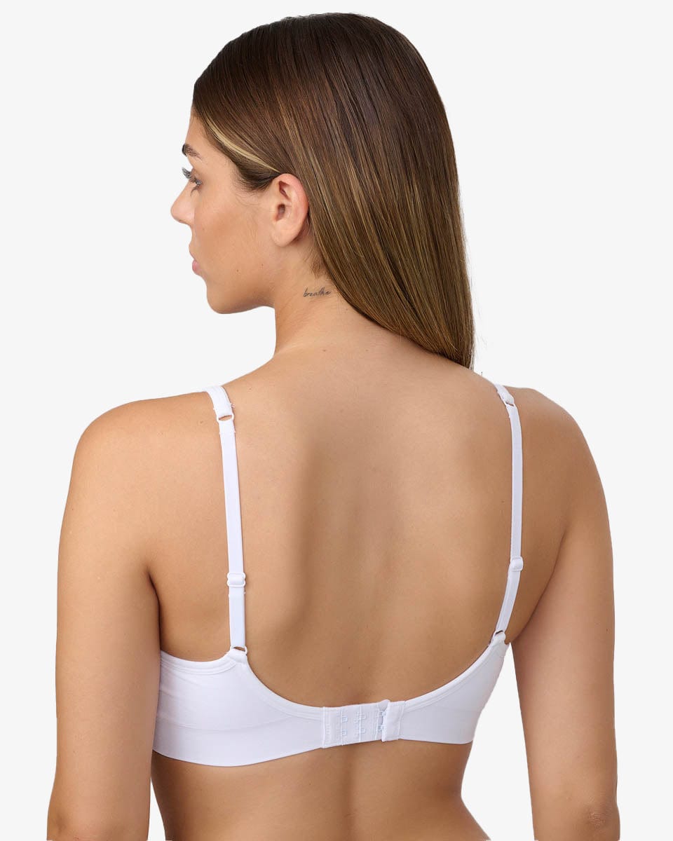 חזיית סימלס מרופדת ללא ברזלים בגזרת משולשים - WHITE – תמונה 3