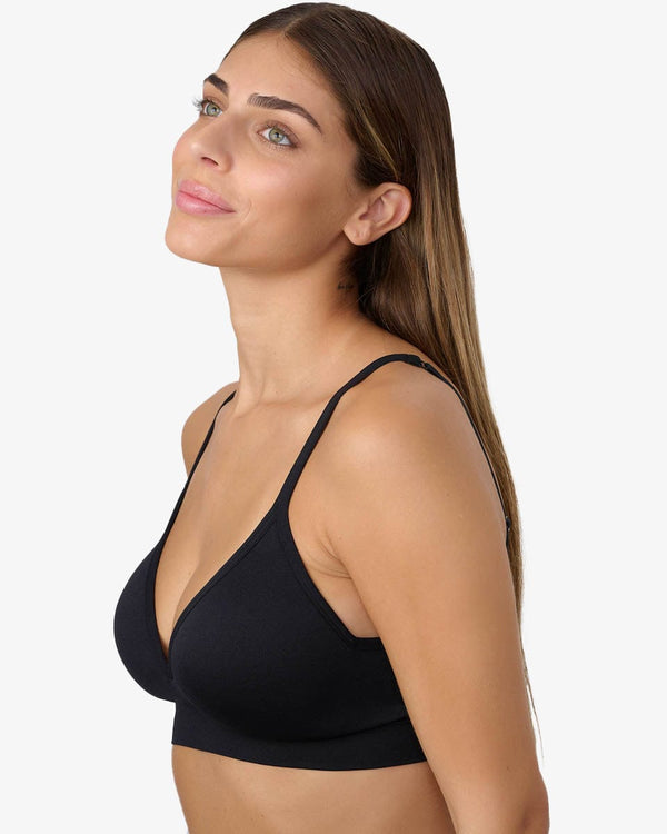 חזיית סימלס מרופדת ללא ברזלים בגזרת משולשים - BLACK – תמונה 2