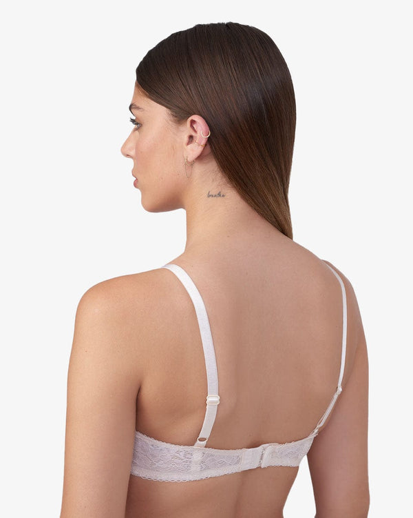 חזייה מרופדת עם ברזלים מתחרת פרחים בוהקת - OATMEAL – תמונה 3