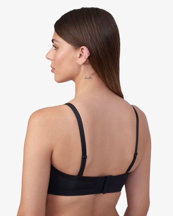 חזיית סטרפלס  מרופדת עם ברזלים - BLACK – תמונה 3