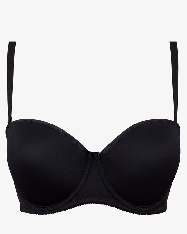 חזיית סטרפלס  מרופדת עם ברזלים - BLACK – תמונה 4