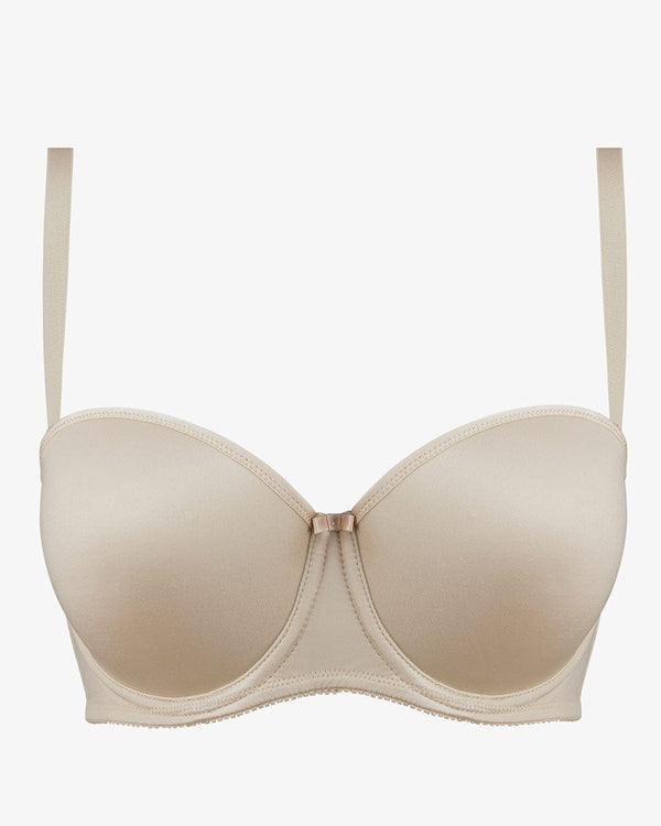 חזיית סטרפלס  מרופדת עם ברזלים - NUDE – תמונה 4