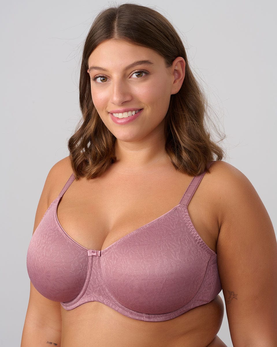 חזיית מינימייזר מבד ז'קרד - SMOKED PINK – תמונה 2