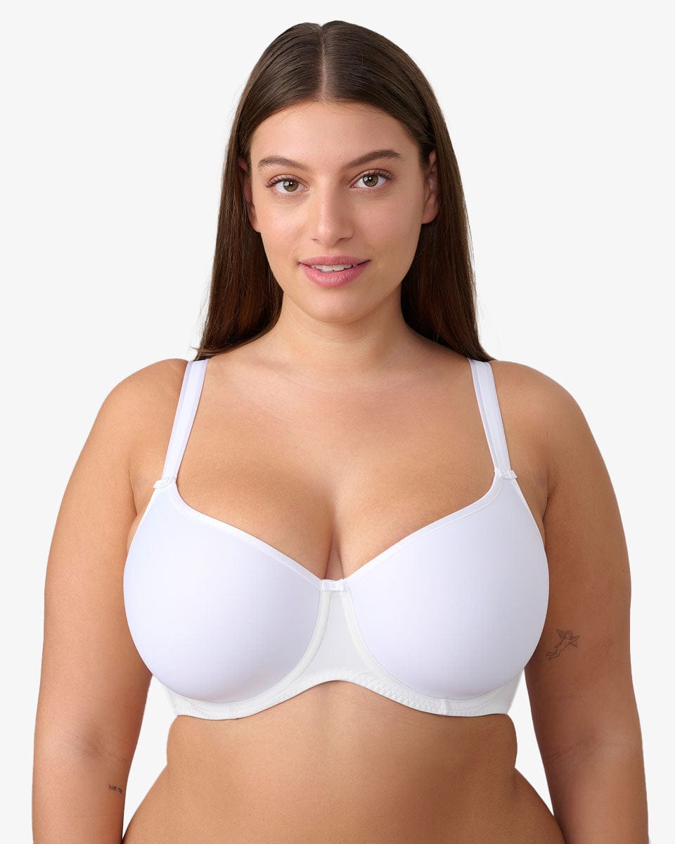 חזיית ספייסר עם ברזלים עד למידות גדולות - WHITE – תמונה 1