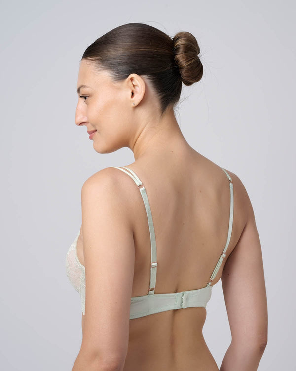 חזייה מרופדת עם ברזלים  מתחרה עדינה ודקה - LIGHT AQUA – תמונה 3