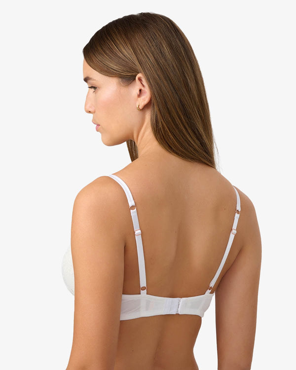 חזייה מרופדת עם ברזלים  מתחרה עדינה ודקה - IVORY – תמונה 3