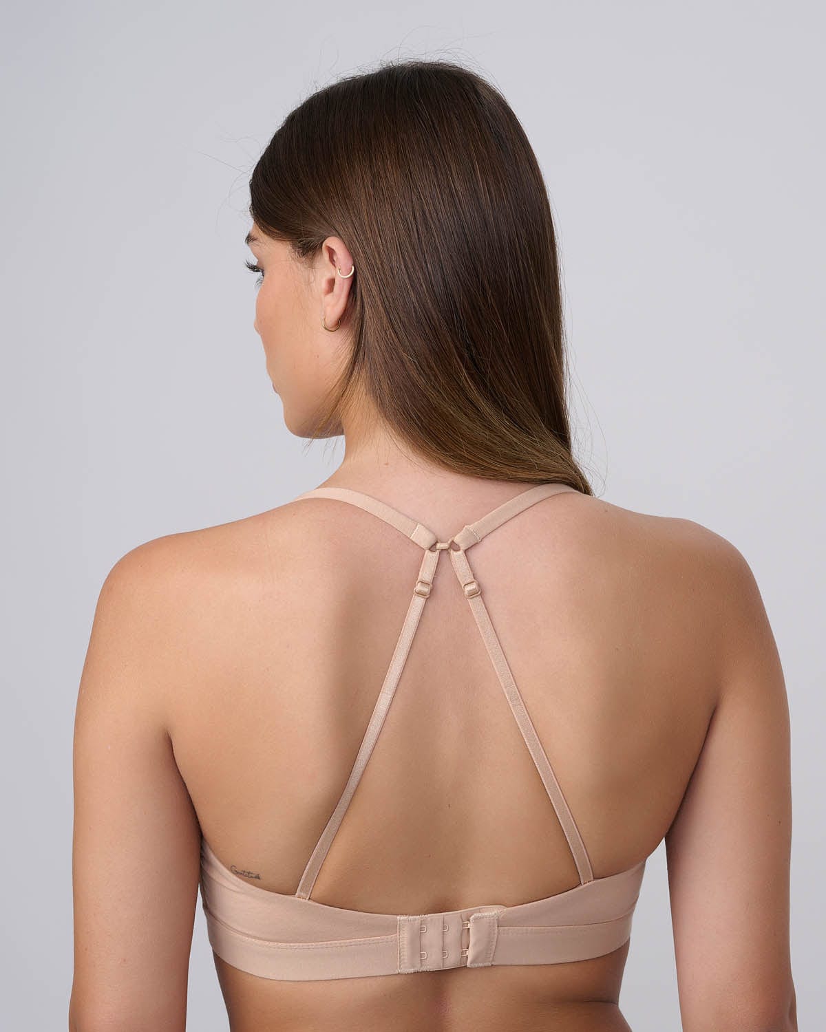 חזייה מרופדת ללא ברזלים מכותנה אלסטן משובחת - NUDE – תמונה 5