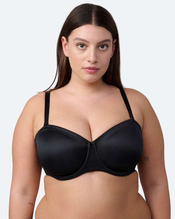 חזיית סטרפלס ללא ריפוד  עם ברזלים - BLACK – תמונה 4