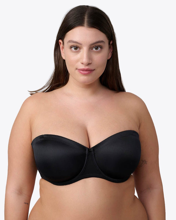 חזיית סטרפלס ללא ריפוד  עם ברזלים - BLACK – תמונה 5