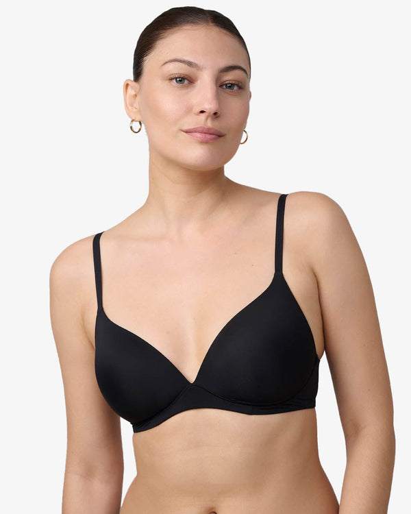 חזייה  מרופדת ללא  ברזלים - BLACK – תמונה 1