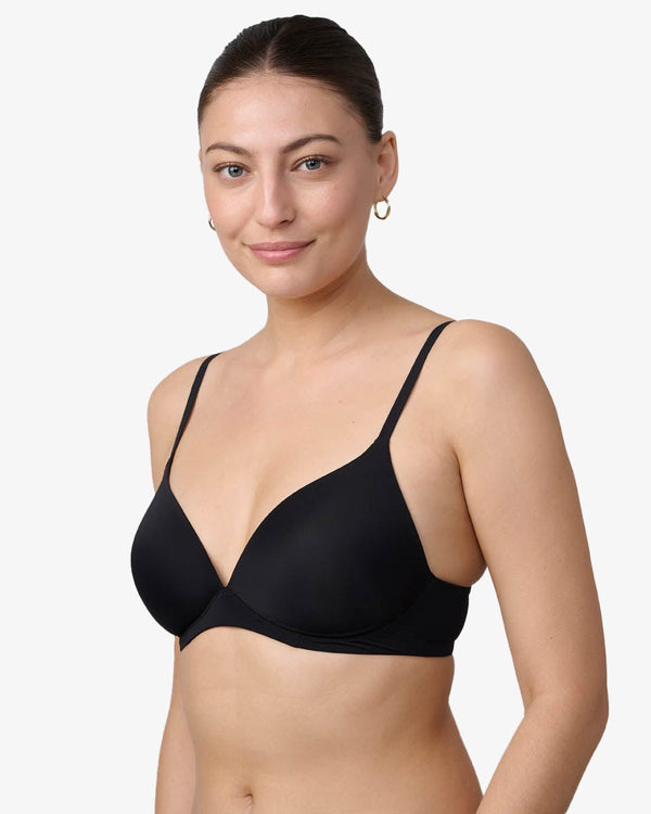 חזייה  מרופדת ללא  ברזלים - BLACK – תמונה 2