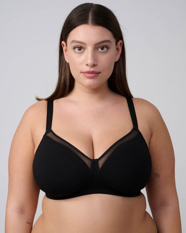 חזייה ללא ריפוד וללא ברזלים מכותנה אלסטית