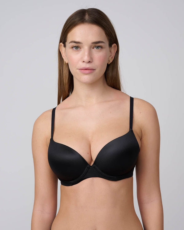 חזייה פוש אפ מרופדת עם ברזלים - BLACK – תמונה 1