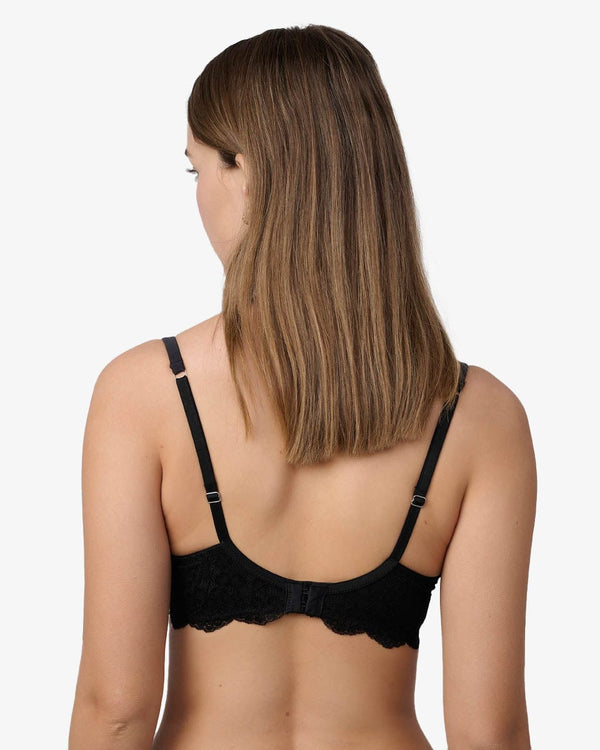 חזייה מרופדת עם ברזלים בטכנולוגיית  MEMORY BRA - BLACK – תמונה 3