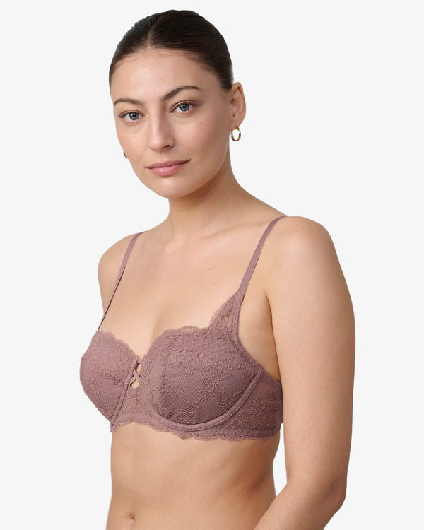 חזייה מרופדת במפתח עגול מתחרה - MAUVE – תמונה 2